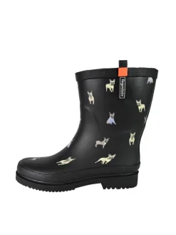Gummistiefel Waldi Mops Halbschaft in schwarz>Regenliebe
