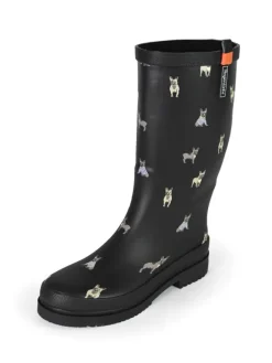 Gummistiefel Waldi Mops Langschaft in schwarz>Regenliebe Outlet