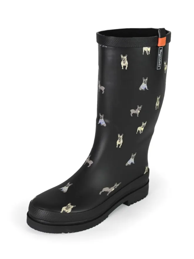 Gummistiefel Waldi Mops Langschaft in schwarz>Regenliebe Outlet