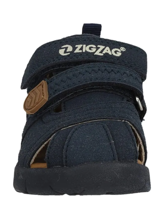 Halbsandalen in Dunkelblau/ Hellbraun>Zigzag Sale