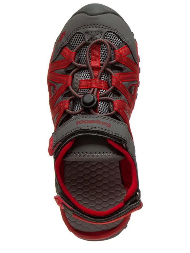 KangaROOS Originals Sandalen·Halbsandalen^Halbsandalen "Osato" in Grau/ Rot