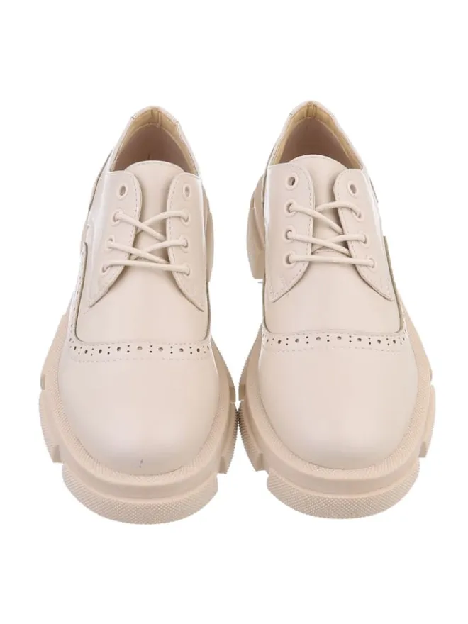 Ital-Design Schnürschuhe^Halbschuh in Beige
