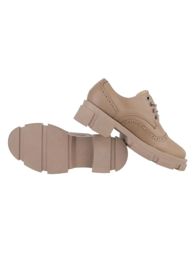 Ital-Design Schnürschuhe^Halbschuh in Hellbraun