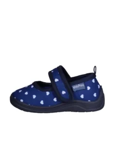 Hausschuh Herzchen in Marine>Playshoes Outlet