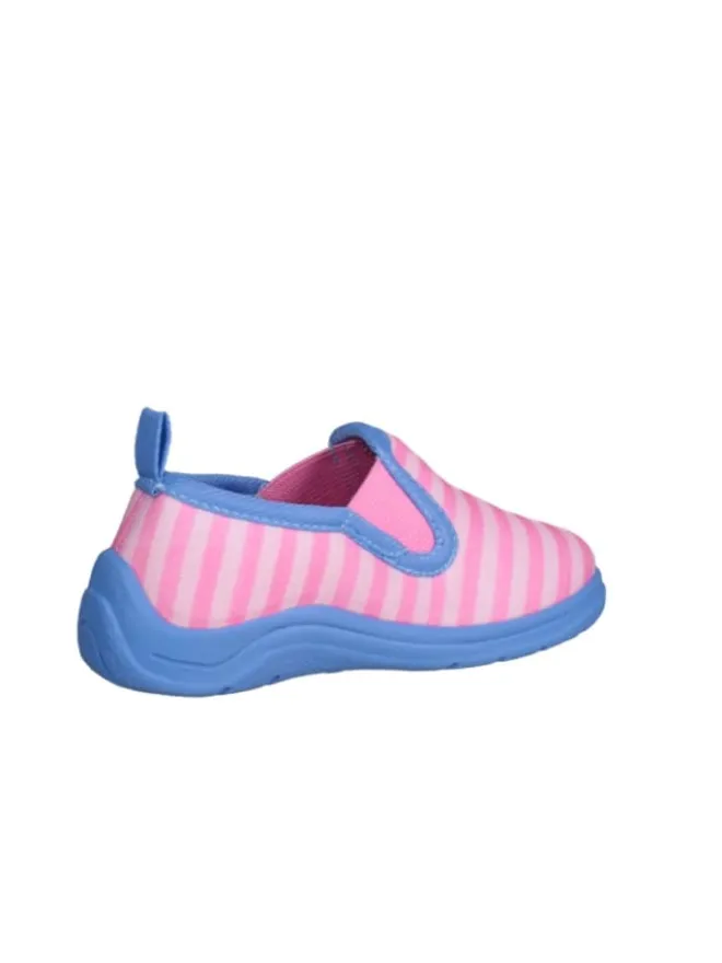 Hausschuh Ringel in Pink/Türkis>Playshoes Hot
