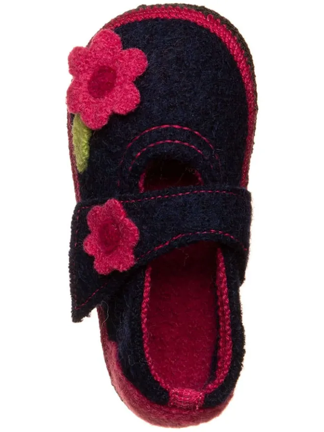 kitz-pichler Hausschuhe|Hausschuhe^Hausschuhe "Becky" in Dunkelblau/ Pink
