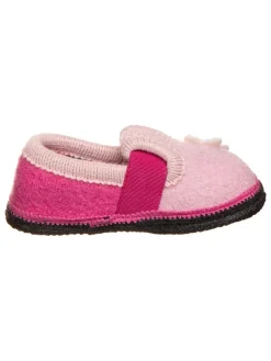 lamino Hausschuhe|Hausschuhe^Hausschuhe "Blume" in Rosa/ Pink