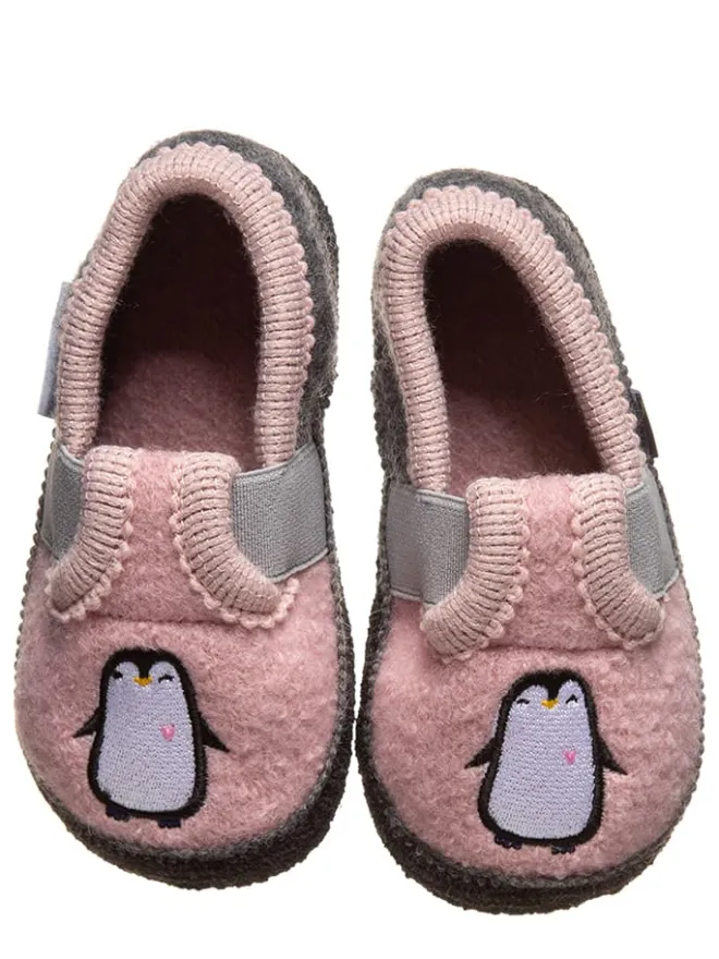 Hausschuhe "Bobby Pinguin" in Rosa>lamino