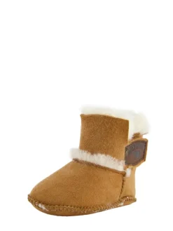 Warmbat Krabbelschuhe^Hausschuhe Hay Baby Bootie in Cognac