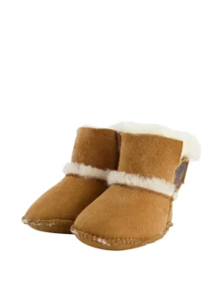 Warmbat Krabbelschuhe^Hausschuhe Hay Baby Bootie in Cognac