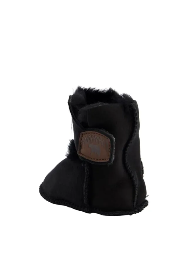 Warmbat Krabbelschuhe^Hausschuhe Hay Baby Bootie in Black