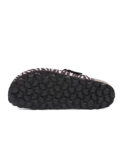 Hausschuhe in Schwarz/ Rosa><noscript><img width=