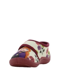 Hausschuhe mit Frozen Anna und Elsa Motiv, in wollweiß, mit klettverschluss><noscript><img width=
