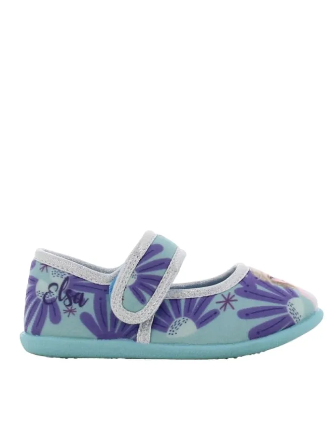 Hausschuhe mit Frozen Anna und Elsa Motiv, in Blau, mit klettverschluss>Disney Frozen Clearance