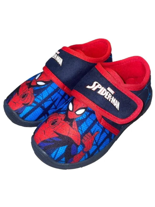 Spiderman Hausschuhe^Hausschuhe mit Marvel Motiv, in Rot, mit Klettverschluss