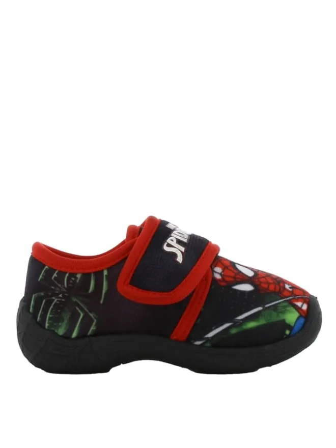 Hausschuhe mit Marvel Motiv, in Schwarz, mit Klettverschluss>Spiderman New
