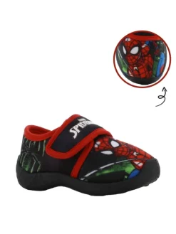 Hausschuhe mit Marvel Motiv, in Schwarz, mit Klettverschluss>Spiderman New
