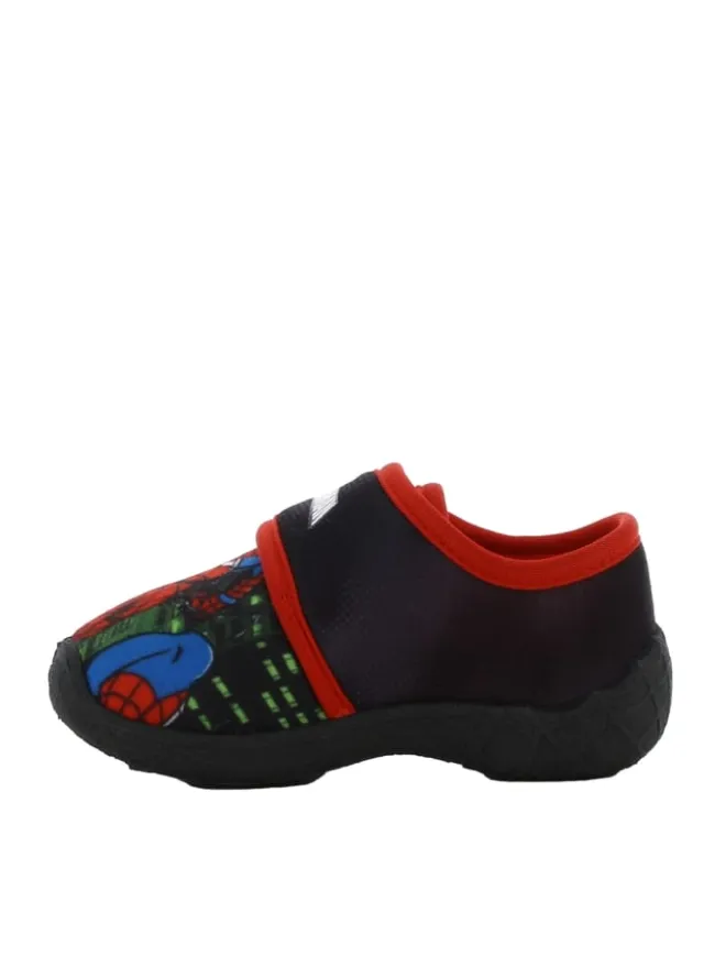 Hausschuhe mit Marvel Motiv, in Schwarz, mit Klettverschluss>Spiderman New