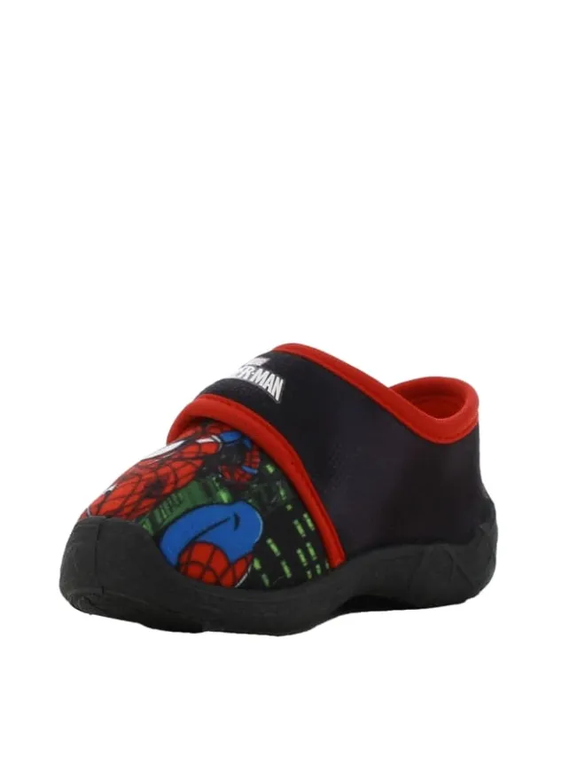 Hausschuhe mit Marvel Motiv, in Schwarz, mit Klettverschluss>Spiderman New