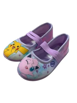 Hausschuhe mit Pikachu und Jigglypuff Motiv, in Lila, Ballerina design><noscript><img width=