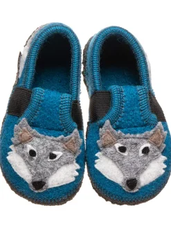 Hausschuhe "Wolf" in Blau>kitz-pichler New