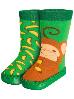 Hüttenschuh Affe in Grün>Playshoes Outlet