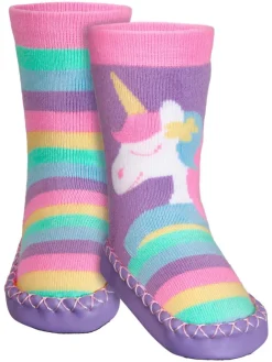 Playshoes Hausschuhe^Hüttenschuh Einhorn in Multicolor