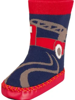 Playshoes Hausschuhe^Hüttenschuh Feuerwehr in Marine