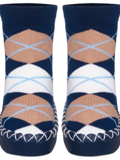 Hüttenschuh Karo in Marine>Playshoes