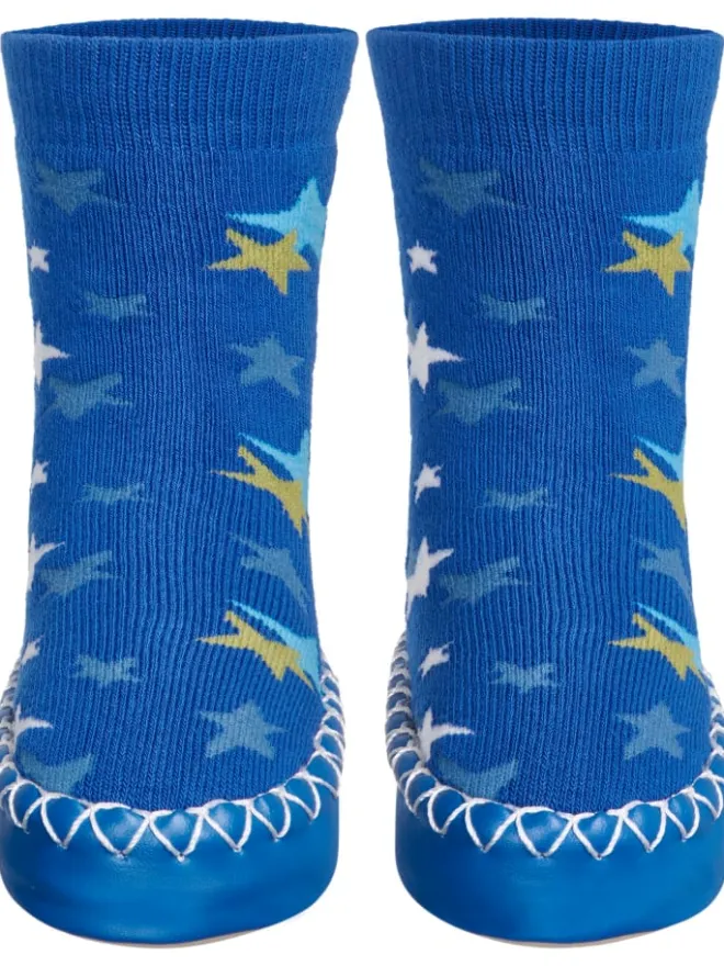 Playshoes Hausschuhe^Hüttenschuh Sterne in Blau
