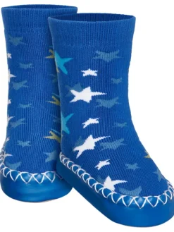 Playshoes Hausschuhe^Hüttenschuh Sterne in Blau