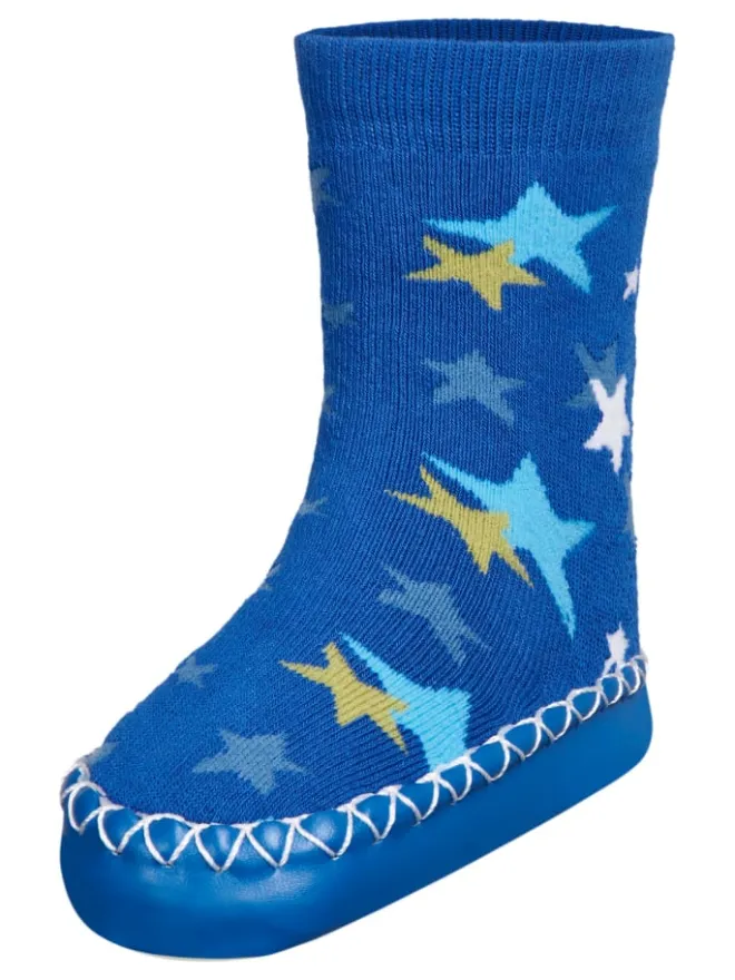 Playshoes Hausschuhe^Hüttenschuh Sterne in Blau