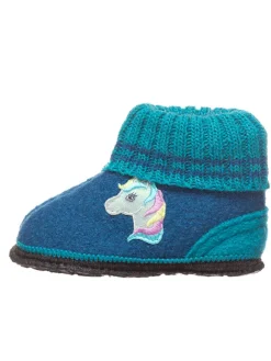 Hüttenschuhe "Einhorn" in Blau>kitz-pichler Online