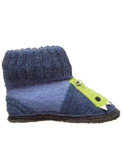 Hüttenschuhe "Krokodil" in Blau/ Hellgrün>kitz-pichler Discount