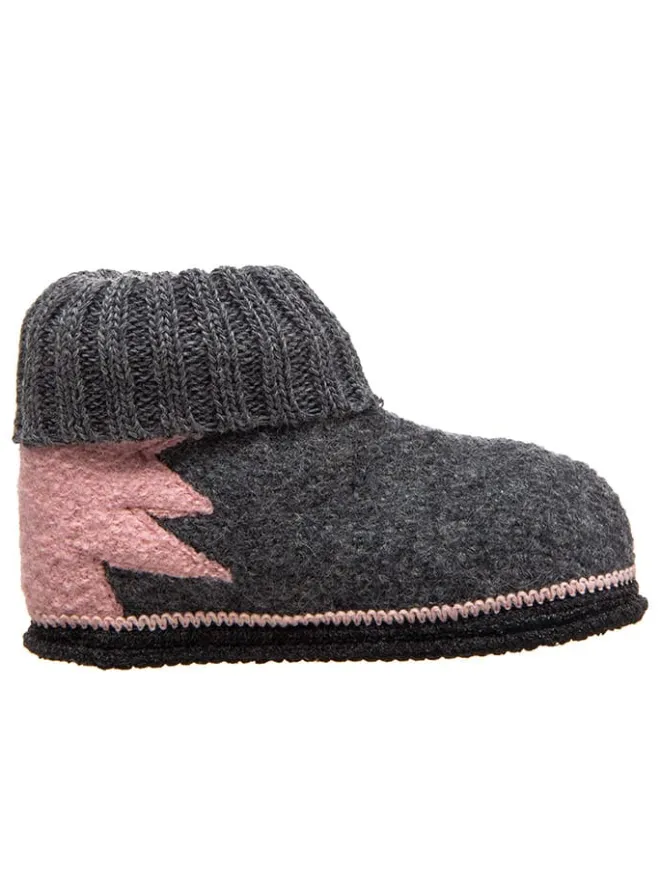 kitz-pichler Hausschuhe^Hüttenschuhe "Leon" in Grau/ Rosa