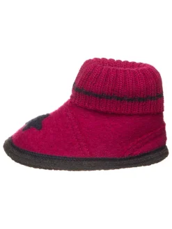 lamino Hausschuhe|Hausschuhe^Hüttenschuhe "Stern" in Fuchsia