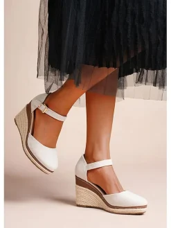 Keilsandaletten in Grau/ Beige>Foreverfolie New