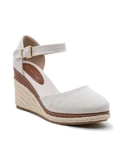 Keilsandaletten in Grau/ Beige>Foreverfolie New