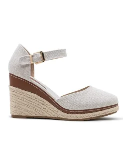 Keilsandaletten in Grau/ Beige><noscript><img width=