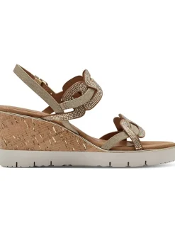 Tamaris Sandalen^Keilsandaletten in Hellbraun/ Gold