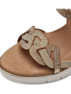 Tamaris Sandalen^Keilsandaletten in Hellbraun/ Gold