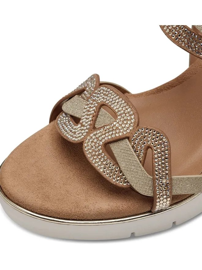 Tamaris Sandalen^Keilsandaletten in Hellbraun/ Gold
