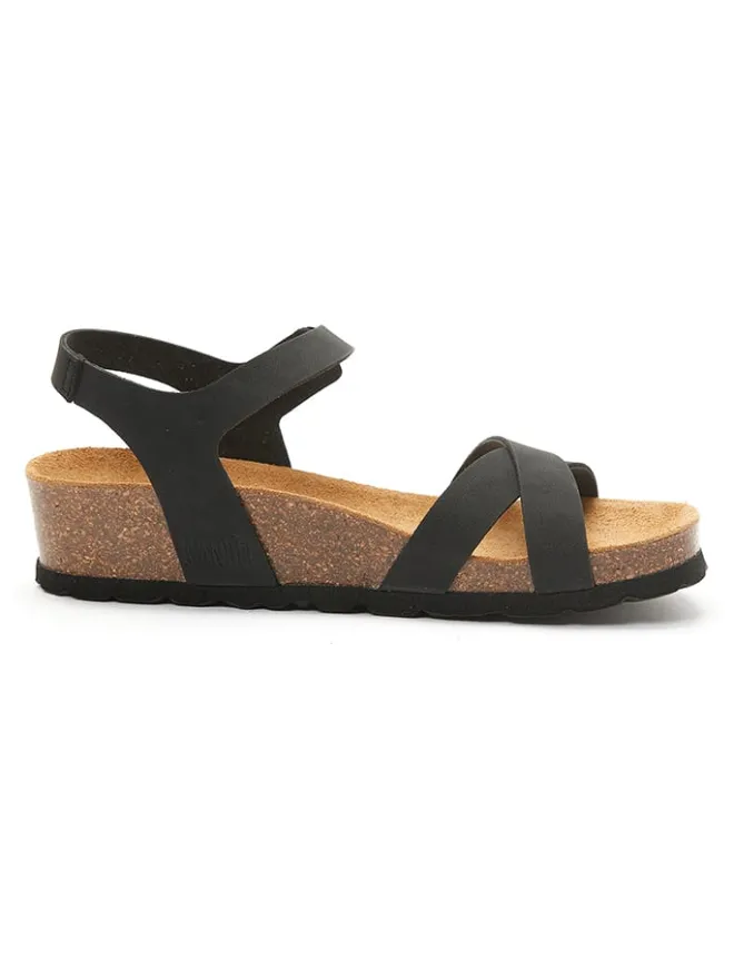 Mandel Sandalen^Keilsandaletten in Schwarz