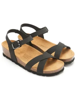 Mandel Sandalen^Keilsandaletten in Schwarz