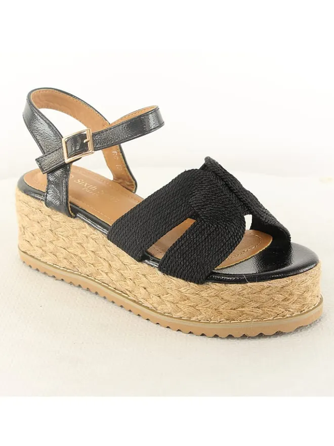 Keilsandaletten in Schwarz>Sixth Sens Sale