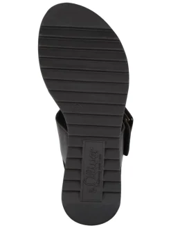 Keil-Sandaletten in Schwarz/ Weiß><noscript><img width=