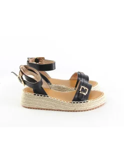 C'M Sandalen^Keilsandaletten in Schwarz