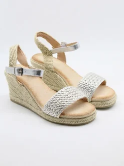 Keil-Sandaletten in Silber>Bellucci New