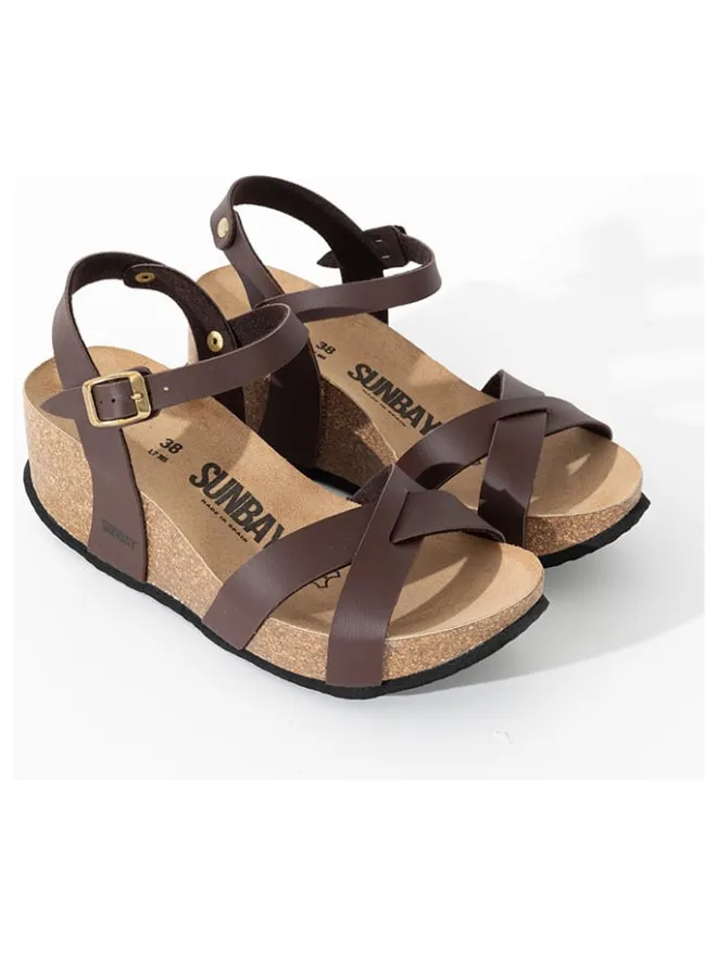 Keilsandaletten "Pivoine" in Braun>Sunbay Outlet