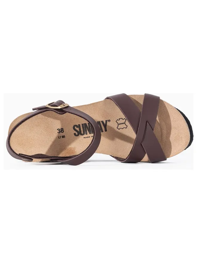 Keilsandaletten "Pivoine" in Braun>Sunbay Outlet